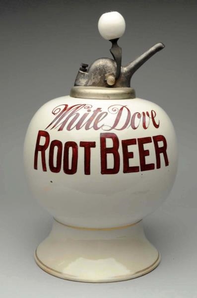 WHITE DOVE ROOT BEER SYRUP DISPENSER.             