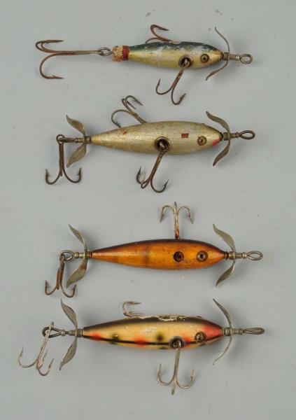 LOT OF 4:  SOUTH BEND UNDERWATER MINNOWS.         