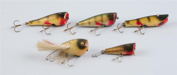 LOT OF 5:  ASSORTED CCB CO. BAITS.                