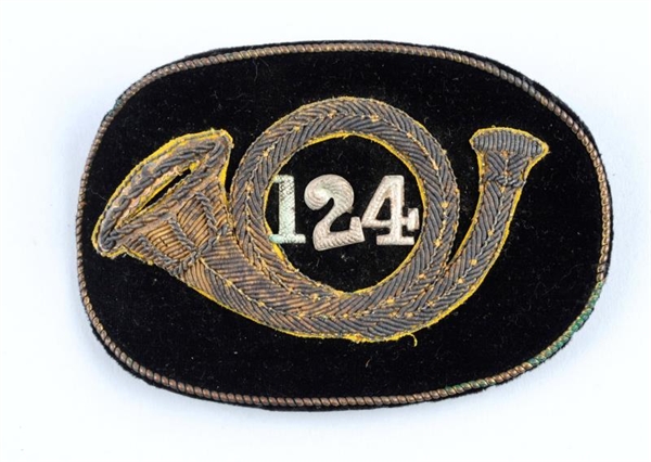 124TH P.V. OFFICERS HARDEE HAT INSIGNIA.         