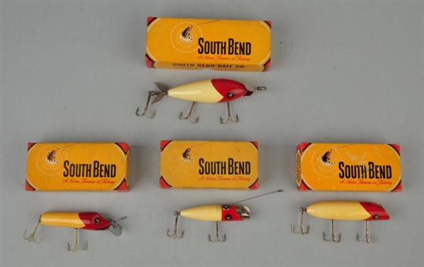 LOT OF 4: SOUTH BEND BAITS IN BOXES.              