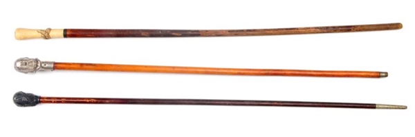LOT OF 3: LATE 19TH CENTURY CANES.                