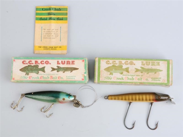 LOT OF 2: CREEK CHUB LURES IN BOXES.              
