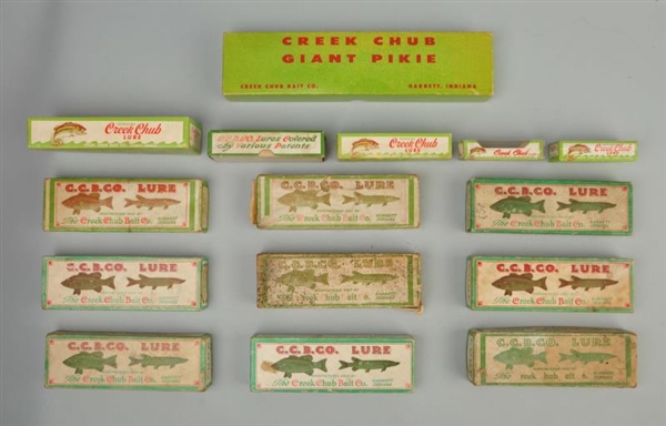 ASSORTED CREEK CHUB EMPTY AND PARTIAL BOXES       