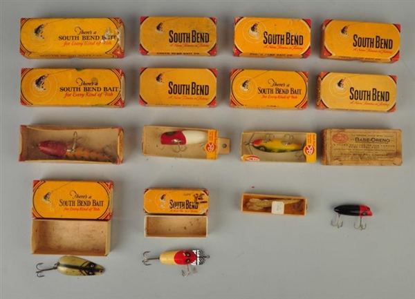 LOT OF 16: SOUTH BEND FISHING LURES AND BOXES     