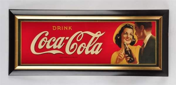 1940’S COCA COLA TIN ADVERTISING SIGN.            