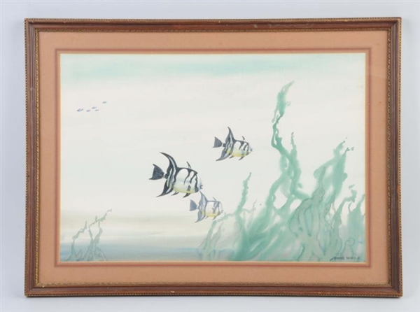 WATERCOLOR OF FISH BY HUNTER WOOD.                