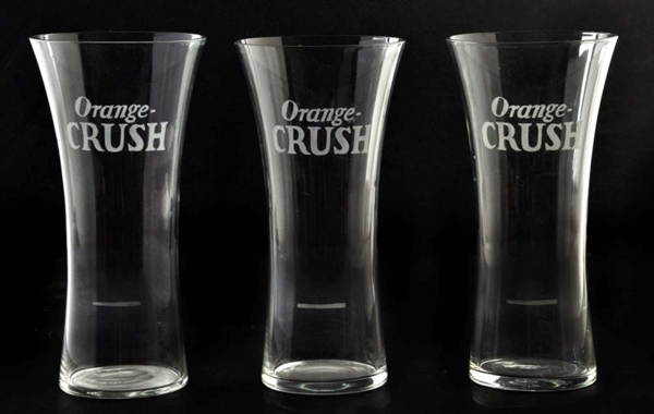 LOT OF 3: ORANGE CRUSH GLASSES.                   