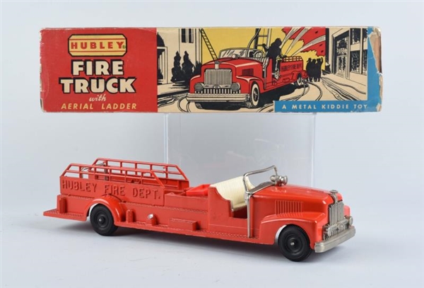 CAST HUBLEY FIRE TRUCK & BOX.                     
