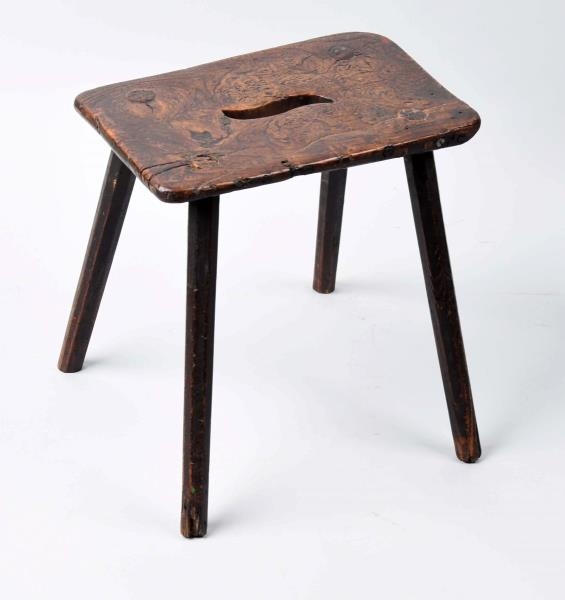 SMALL HAND MADE WOODEN STOOL.                     