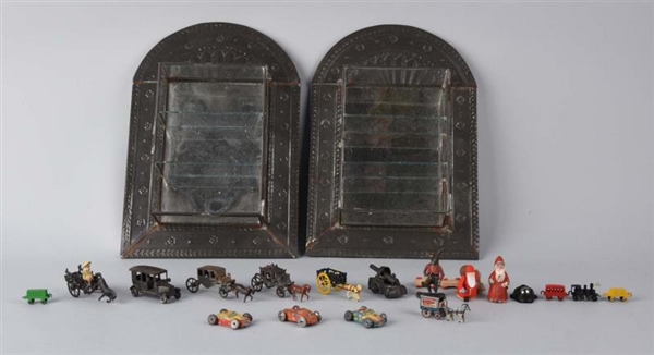 20 ASSORTED TOYS WITH 2 HANGING DISPLAY RACKS.    