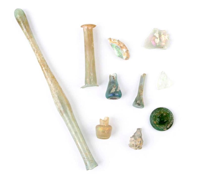 LOT OF ROMANS GLASS PIPE AND FRAGMENTS.           