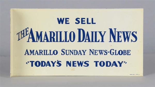 AMARILLO DAILY NEWS TIN FLANGE SIGN               