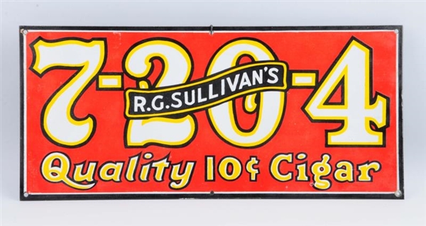 R.G. SULLIVANS QUALITY 10C CIGAR PORCELAIN SIGN. 
