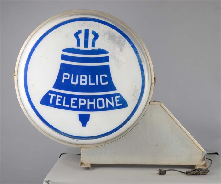 BELL PUBLIC TELEPHONE LIGHTED TRADE SIGN          