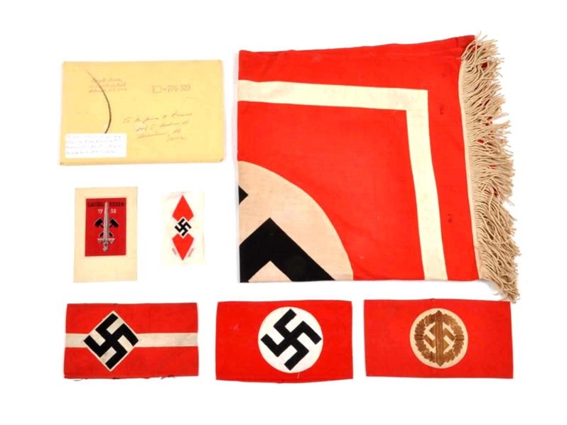 LOT OF 6: GERMAN FLAGS & ARMBANDS.                