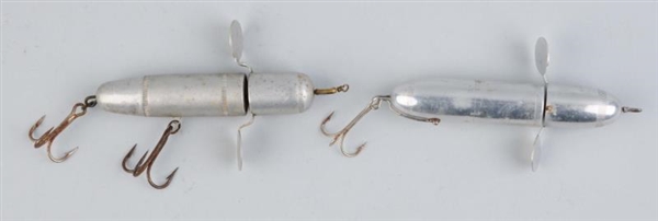 LOT OF 2: SILVER FISHING LURES.                   