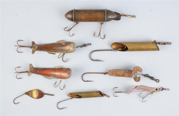 LOT OF 8: ASSORTED METAL BAITS.                   
