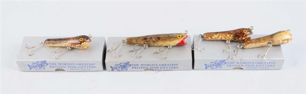 LOT OF 3: EGER BAITS FISHING LURES IN BOXES.      