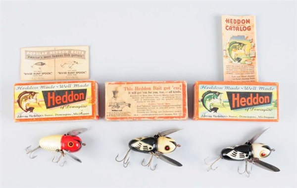 LOT OF 3: HEDDON CRAZY CRAWLERS IN BOXES.         