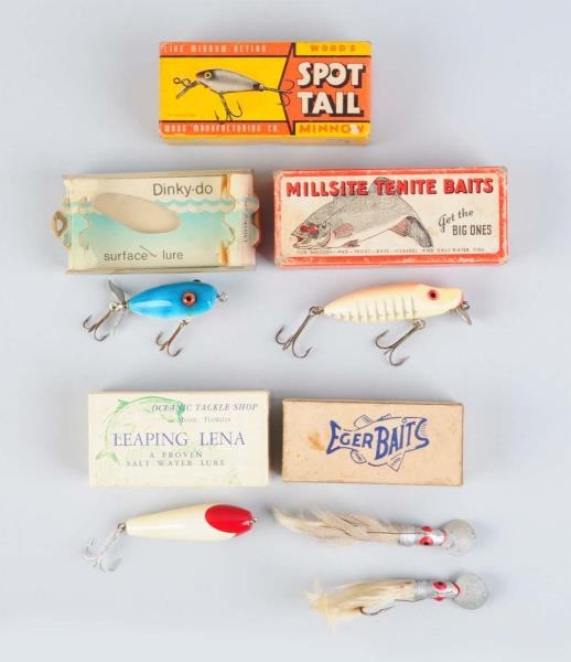 LOT OF 5: ASSORTED FISHING LURES IN BOXES         
