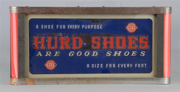 HURD SHOES LIGHTED HANGING ADVERTISEMENT SIGN     