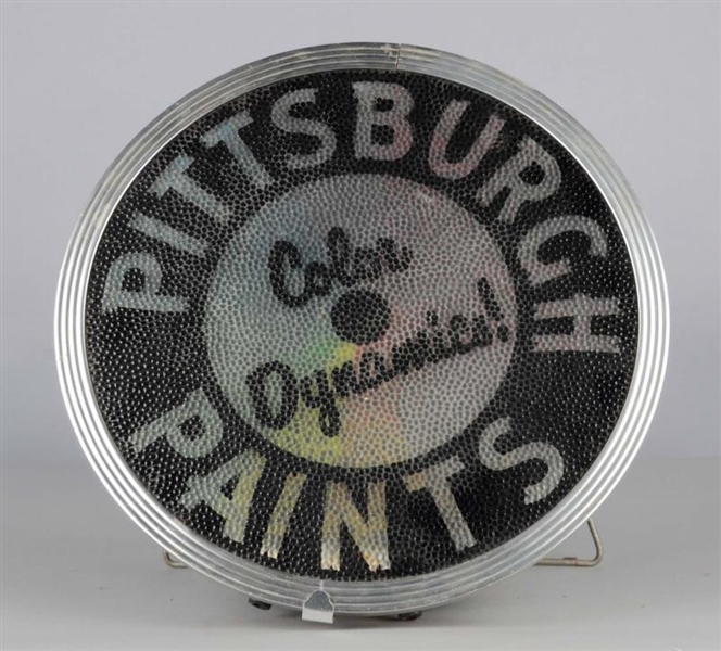 PITTSBURGH PAINTS ROUND ADVERTISING SPINNER SIGN  