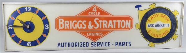 BRIGGS & STRATTON ENGINES LIGHTED CLOCK SIGN      