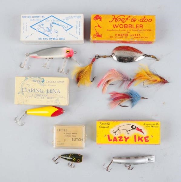 LOT OF 5:  ASSORTED FISHING LURES IN BOXES        