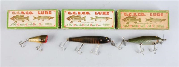 LOT OF 3: CCBC FISHING LURES IN BOXES.            