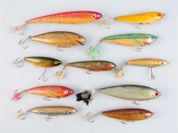 LOT OF 11:  SIGNED SALTWATER BAITS.               