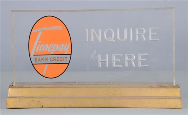 TIMEPAY BANK CREDIT LIGHTED COUNTERTOP SIGN       