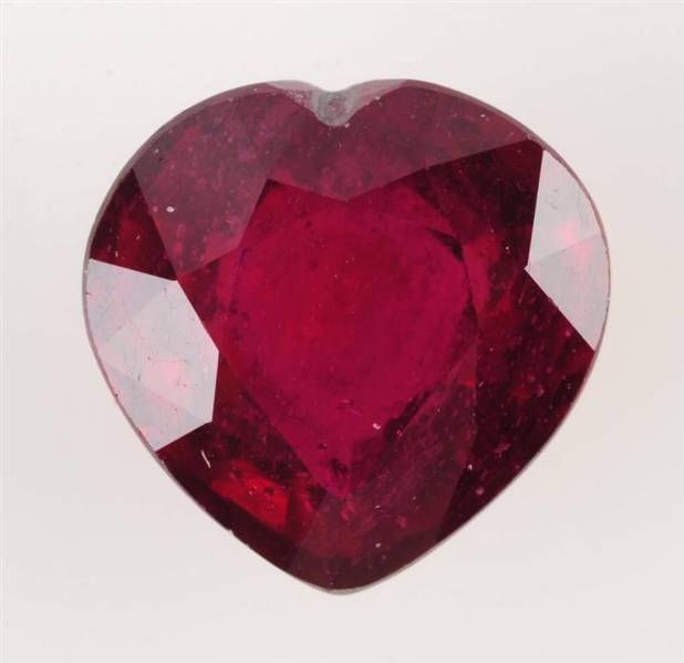 UNSET HEART CUT SYNTHETIC RUBY.                   