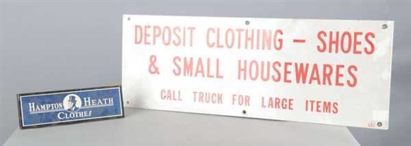 LOT OF 2: CLOTHING SIGNS                          