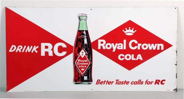 1960S SCARCE RC COLA EMBOSSED TIN SIGN.           