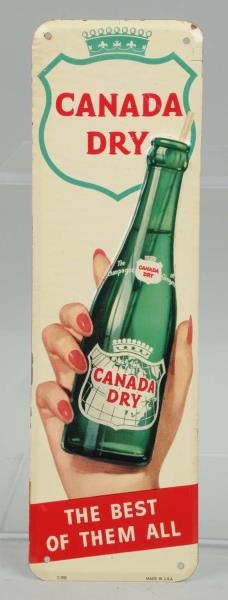 TIN EMBOSSED CANADA DRY GINGER ALE DOOR PUSH.     