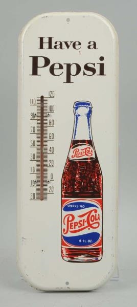 PEPSI-COLA TIN ADVERTISING THERMOMETER.           