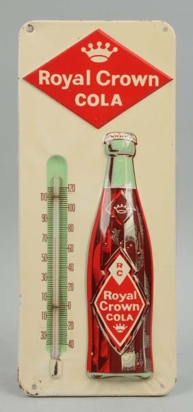 ROYAL CROWN EMBOSSED TIN THERMOMETER.             