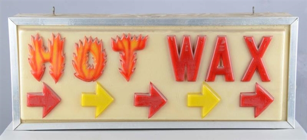 HOT WAX LIGHTED ADVERTISING TRADE SIGN            