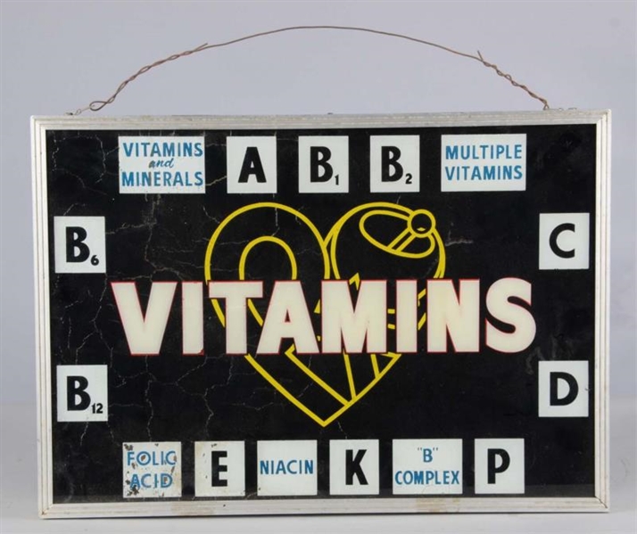 VITAMINS HANGING LIGHTED ADVERTISING SIGN         