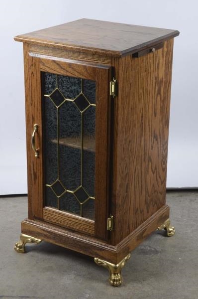 WOOD SLOT MACHINE STAND WITH METAL CLAW FEET      