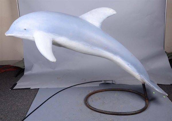 LIFE SIZE BREACHING DOLPHIN ON FLOOR STAND        