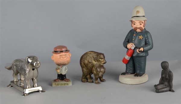 LOT OF 5: MISCELLANEOUS FIGURAL ITEMS             