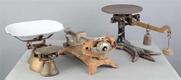 LOT OF 3: EARLY COUNTERTOP CAST-IRON SCALES       