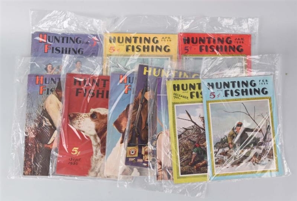 LOT OF 10: 1930S-40S HUNTING & FISHING MAGAZINES. 