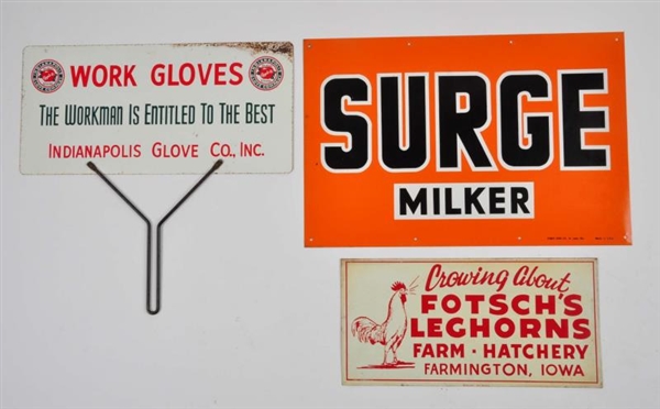 LOT OF 3: FARMING RELATED METAL SIGNS.            