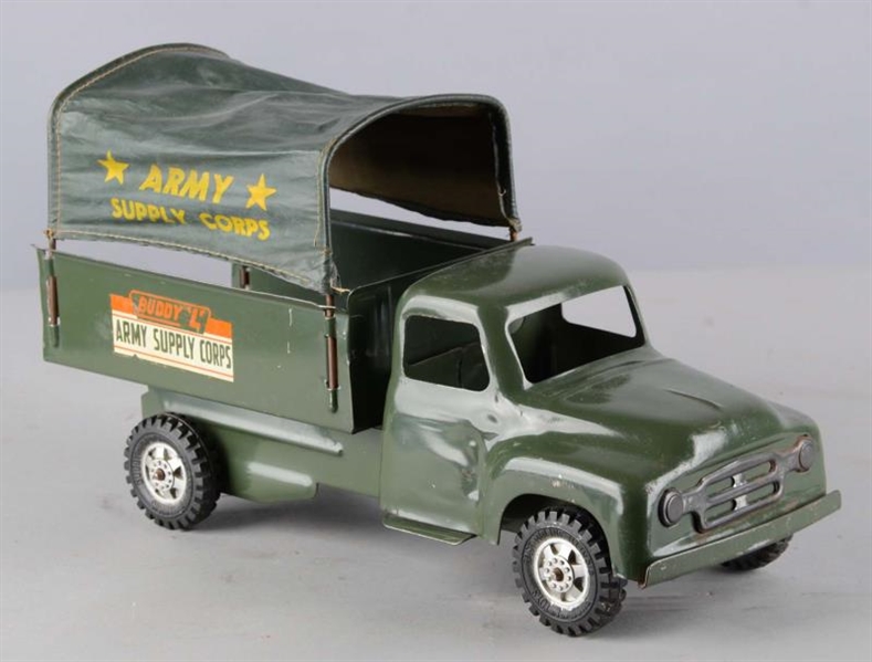 BUDDY L PRESSED STEEL ARMY SUPPLY CORPS TRUCK     