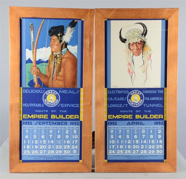 LOT OF 2: GREAT NORTHERN CALENDARS IN FRAMES      