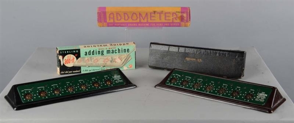 LOT OF 5: DIAL STYLE ADDING MACHINES              