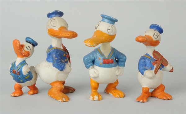 LOT OF 4: DONALD DUCK CHALKWARE CARNIVAL PRIZES.  